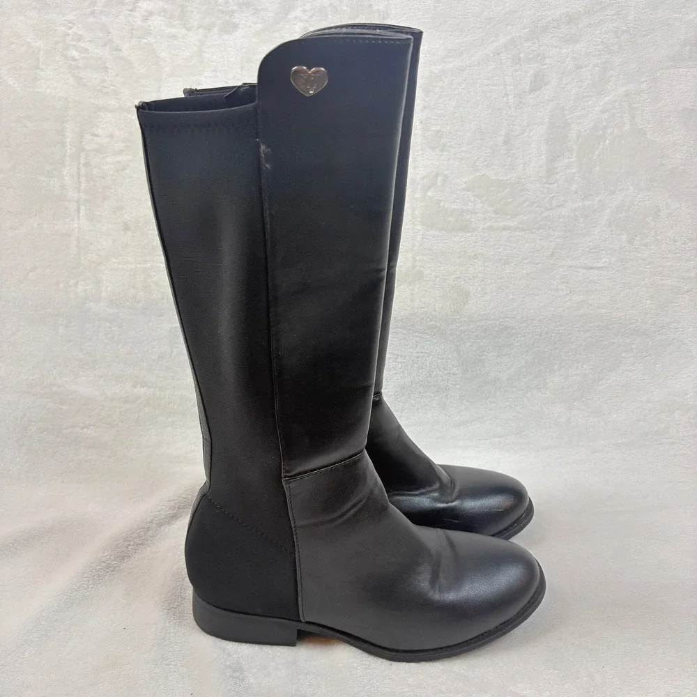 Stuart Weitzman 5050‎ Boot Kids Size 4 Black Good Tall Knee High Stretch Zip